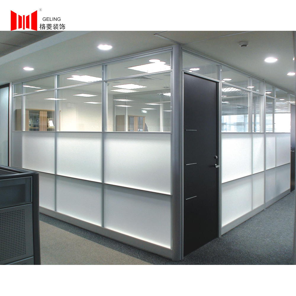 80mm Frosted Tempered Glass Partition Wall Systems