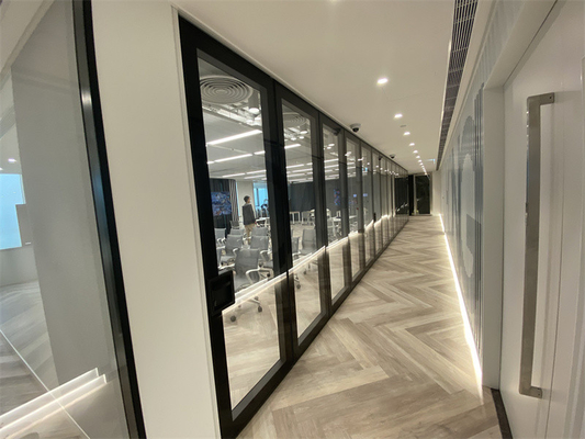 Sistema de paredes de vidrio modular comercial transparente Paredes divisorias móviles de vidrio