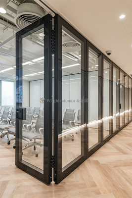 Sistema de paredes de vidrio modular comercial transparente Paredes divisorias móviles de vidrio