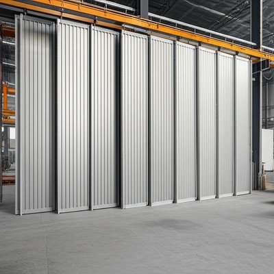 Industrial Partitioning with Folding Partition Walls in Aluminium Metal Type 25-40kg/m2