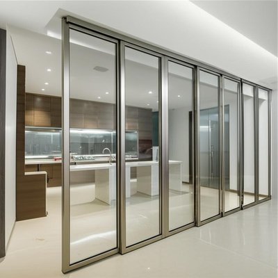 25-40kg/m2 Folding Partition Walls with Glass Single Or Double Glazed Metal Type Aluminium